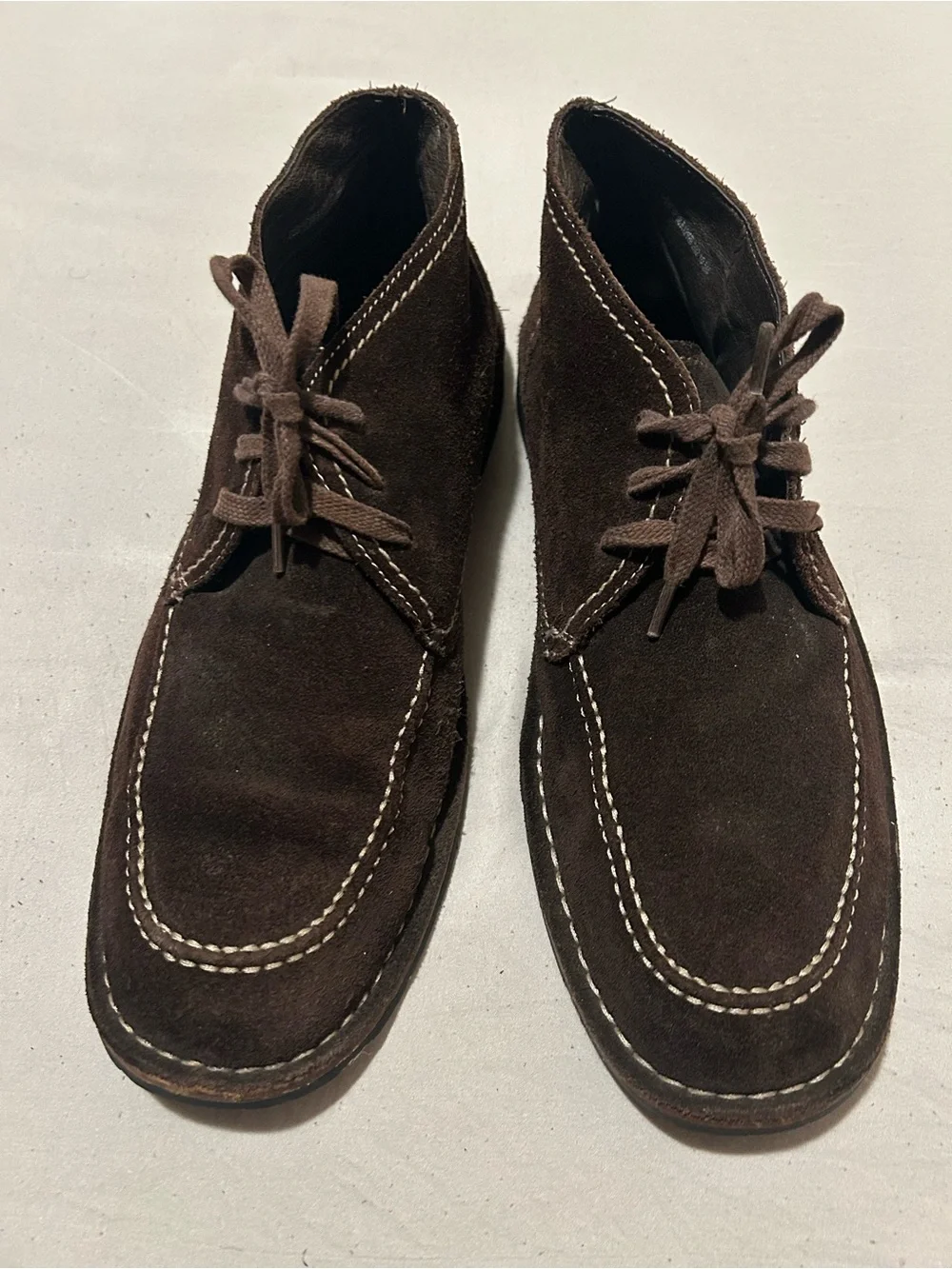 John Varvatos Brown Suede Moc-Toe Chukka Boots